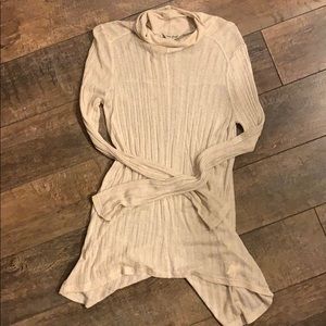 Sheer long sleeve, mock turtle neck layering dress